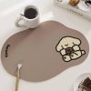 Cute puppy ins style leather placemat waterproof, oil-proof and dirt-proof