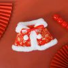 New Year pet faux fur cape with white fur collar is very festive