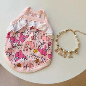 Pet cartoon print sling clothes summer cool anti-hair loss clothes Melody sling