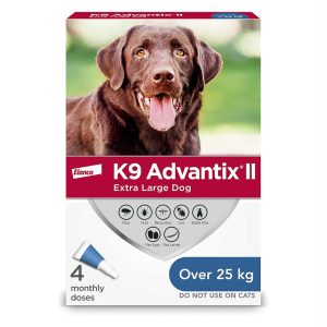Advantix II dog external anthelmintic can repel ticks and is suitable for dogs weighing more than 25 kg