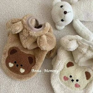 Small dog pet hoodie bear hooded fleece winter warm clothes