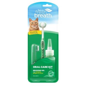 Tropiclean Fresh Breath Oral Care Kit for Cats Toothbrush and Toothpaste