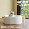 ZEZE Open Cat Litter Box Open Extra Large Cat Litter Box with Handle