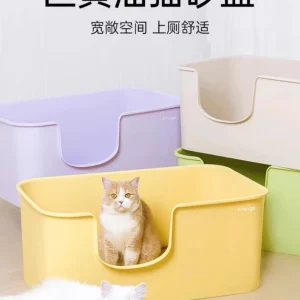Mango giant butter cat litter box giant cat litter box open design oversized splash-proof