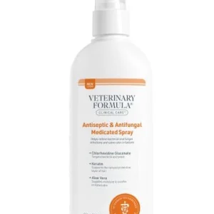 Veterinary Formula antibacterial and antifungal spray relieves skin problems such as ringworm