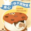Purlab Sandwich Biscuit Pet Bed Enclosed Cat Bed