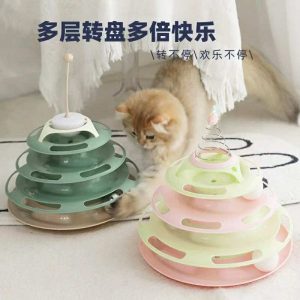 Cat four-layer turntable toy cat boredom track toy