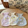 Wulihana Woliheng pet halter neck clothes for dogs and cats embroidered clothes super breathable tooth yellow white