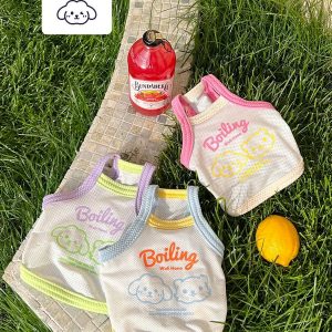 Wulihana Woliheng pet summer cool sling clothes dog cat vest super breathable mint lemon blue